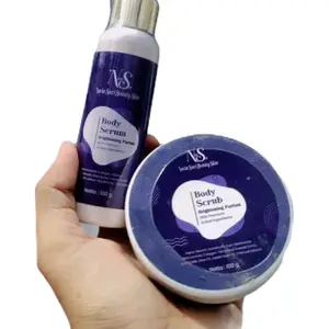 Body Scrub dan Body Serum 1 Paket Mencerahkan Perawatan Scrub Pria Wanita Tubuh Pencerah Hand