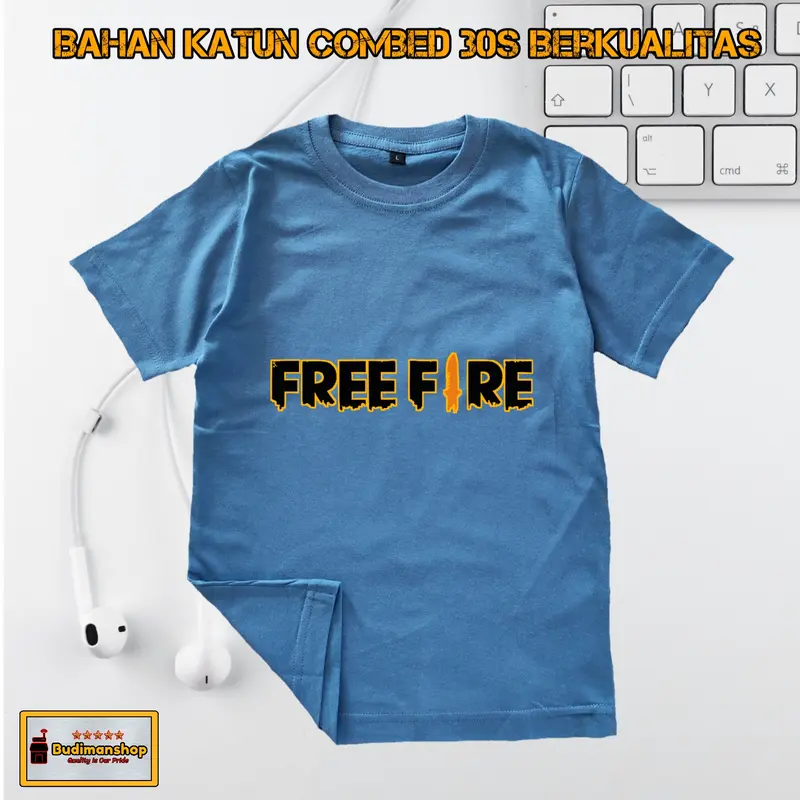 Fashion Kaos Anak Game Free Fire Simple Keren Katun Combed 30s Asli 1
