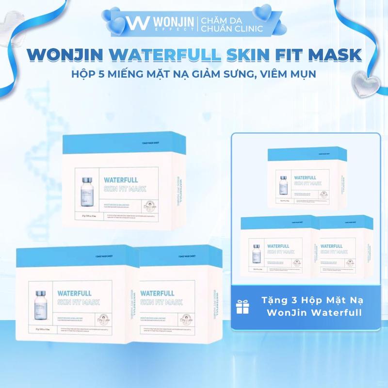 12.12 Hứa Ngân TẶNG 3 HỘP MASK DATE 3.2026 COMBO 3 HỘP Mặt Nạ DR WonJin Waterful Skin Fit Mask 30g x 5 1 Hộp 5 Mask
