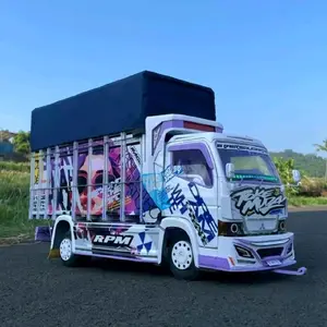 Miniatur Truk Oleng Wahyu Abadi 3 dengan Lampu  LED dan Terpal Gratis Mainan Anak Hadiah