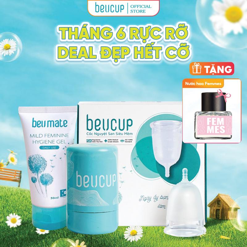 COMBO 1 BEUCUP Cốc Nguyệt San Silicol Nữ, Giúp Chống Tràn, An Toàn, Giảm Thiểu Rò Rỉ - CN001