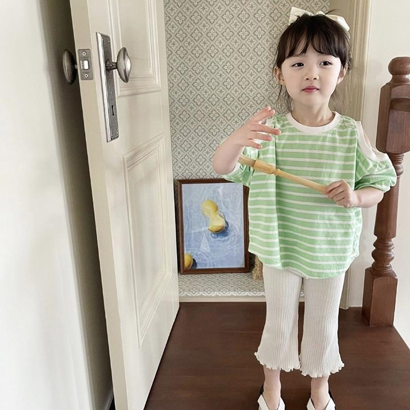 Superior Cotton Fabric Fashionable And Versatile Girls' Stylish Bell-bottoms Girls' Cozy Dance Pants Exquisite Workmanship 3-9 T Girls' Daily Leggings 2