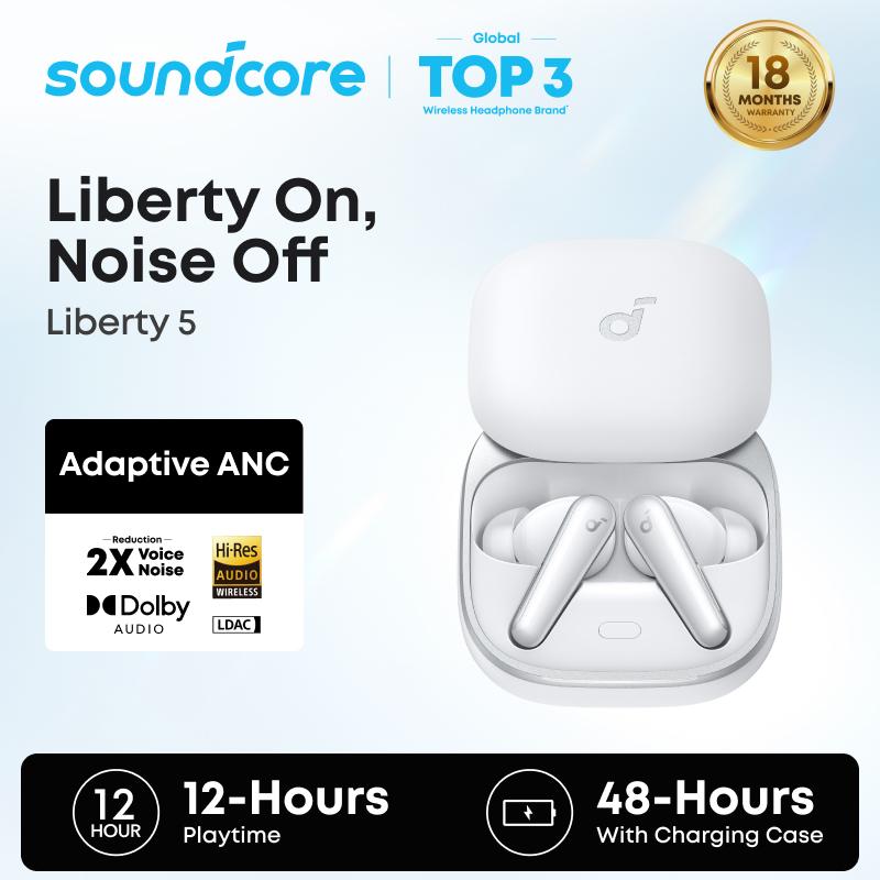 soundcore-Anker soundcore by Anker Liberty 5 Tai nghe không dây chống ồn Giảm tiếng ồn mạnh hơn 2 lần 6 mic AI Clear Calls Sạc nhanh