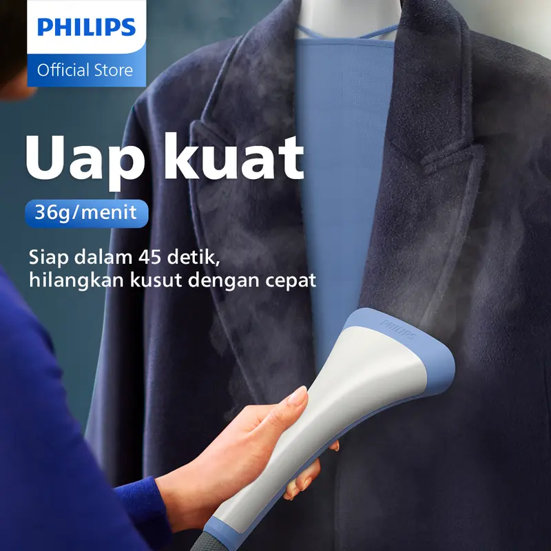 New! Philips Stand Steamer 1000 Series STE1030/20 - Blue - Setrika Uap Tanki Besar Favorit Designers dengan Style Mat 1