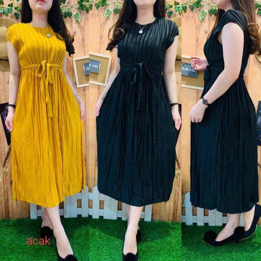 Daster Midi dres plisket terbaru.daster wanita kekinian.dres terlaris 2025.dres wanita termurah