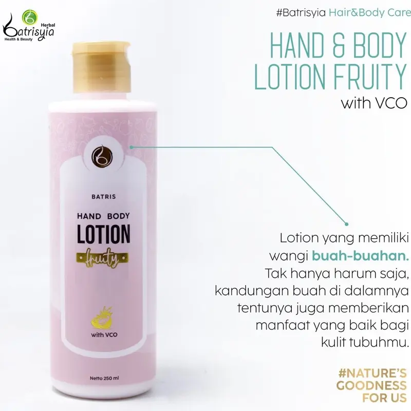 Hand Body Lotion Batris Fruity dengan Ekstrak Buah-buahan dan VCO - Extract Tangan Kering Perawatan Vitamin Tubuh Kusam 2