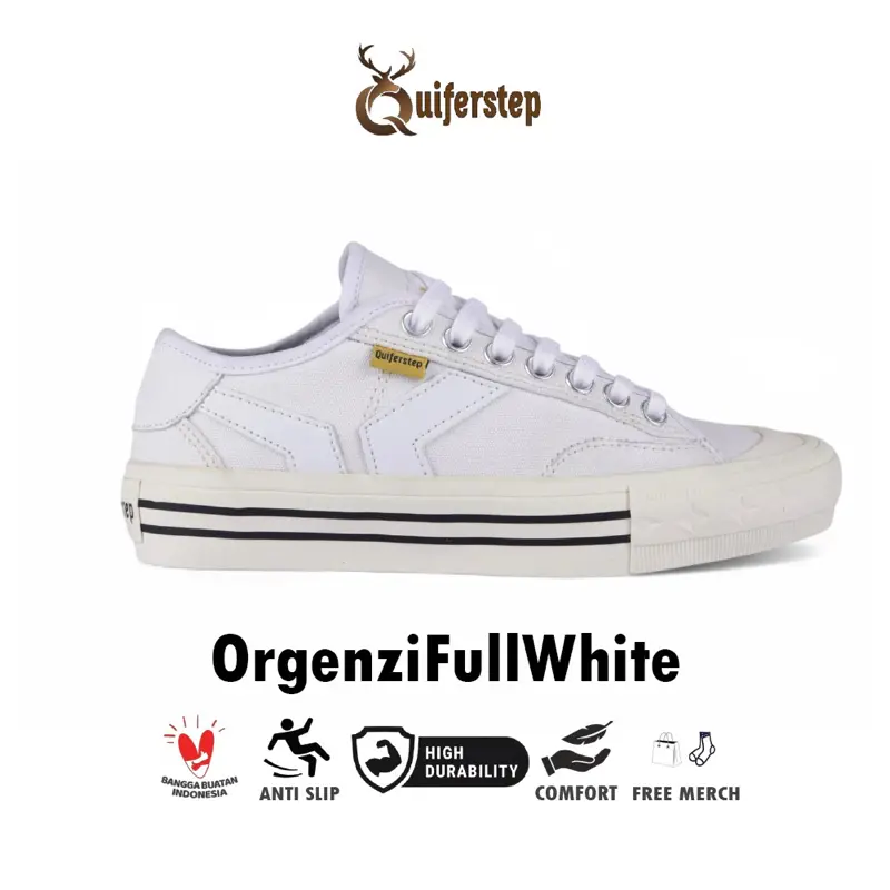 Sepatu sneakers Quiferstep series full white pria wanita original sneaker putih casual kerja/remaja Shoes Kasual