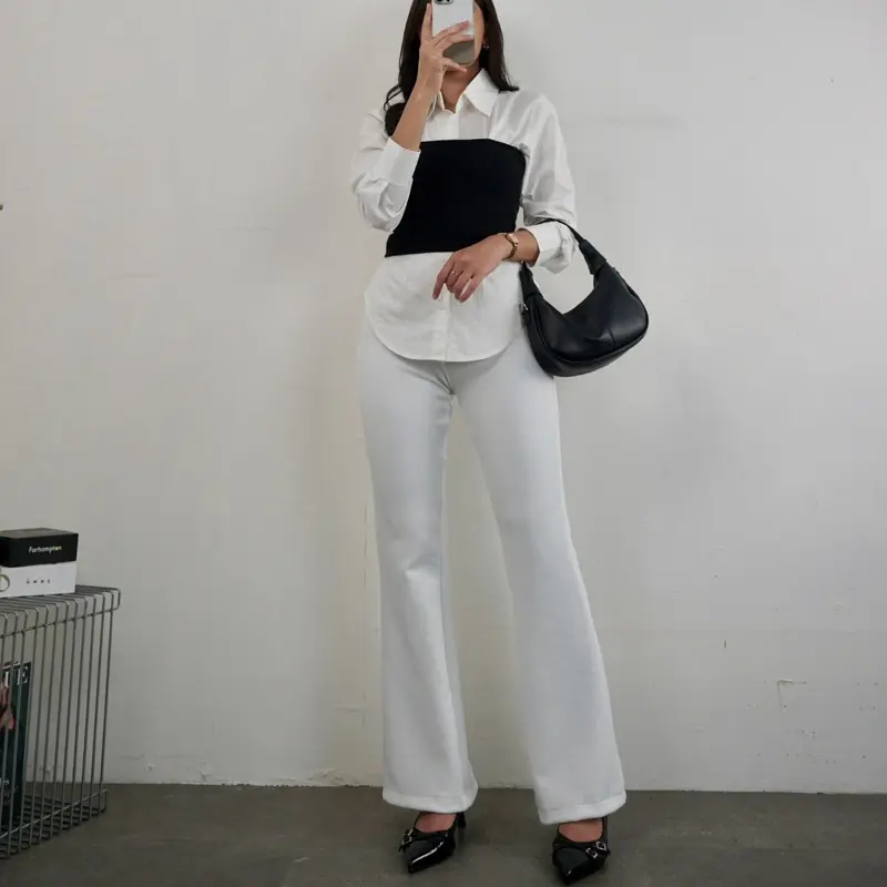 Celana Higwaist Flare Pants - Celana Flare Pants - Highwaist Kulot Cutbray 4