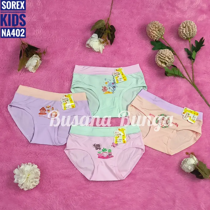 Sorex Kids (3pc, 6pc, 12pc) CD/Celana Dalam Anak Perempuan Segitiga NA401, NA402, NA452 SuperSoft 2