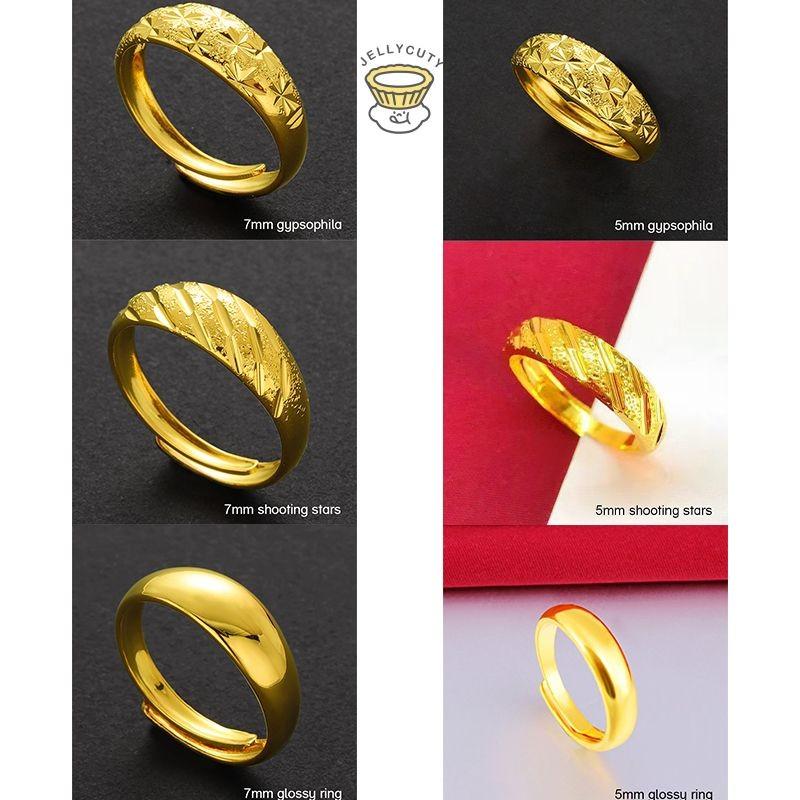 Nhẫn trang sức bằng đồng thau cổ điển Nam Nữ Nhẫn mở giữ màu mạ vàng 24K