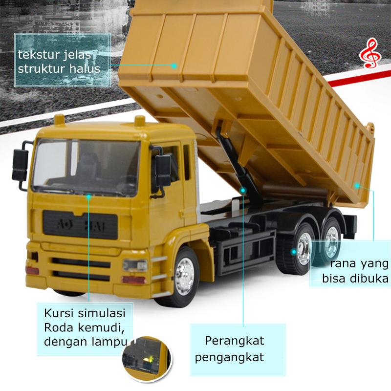 Truk Dumper Remote Control Mainan Pemuat Konstruksi dengan Lampu dan Musik RC Mobil 8 Channel 1:24 1