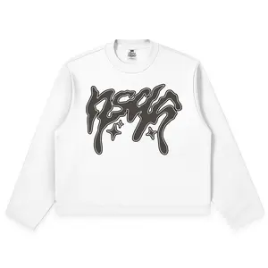 Popsicles Longsleeve Boxy Lengan Panjang Obsidian Putih - Boxy Crop Longsleeve 20s Kaos Oversize Printing Tee