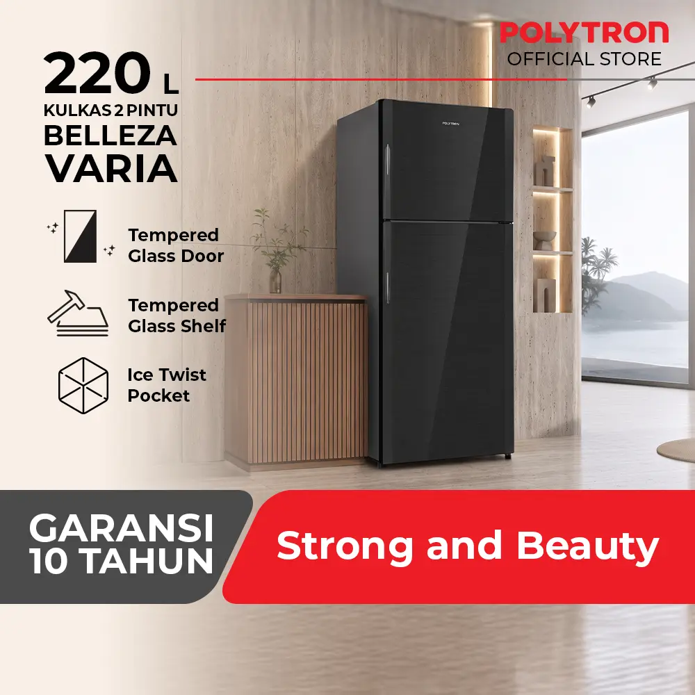 POLYTRON Kulkas 2 Pintu Belleza 220 liter PRM 23DMY