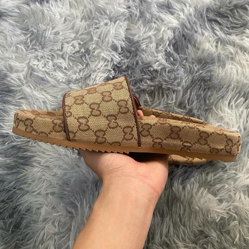 Dép Gu Chì chữ GG Đế Cao Su Non Đúc Dày 3.3cm cao cấp đế chống trơn nhiều màu đầy đủ bảo hành