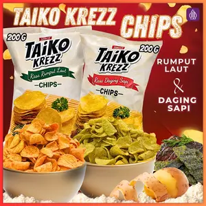 COD HALAL/Taiko Krezz Chips/Keripik Kentang/Cemilan/Promo Murah/Rasa Daging Sapi/Rasa Rumput Laut/Keripik/chips/renyah dan lezat/bahan baku berkualitas/Crispy Chips/Potato/Snack/Kripik
