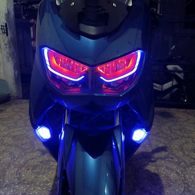 Alis Lazy Nmax New Type Singel, Free Demon Eye, Lampu Alis Nmax New 2020 2024 Motorcycle 6
