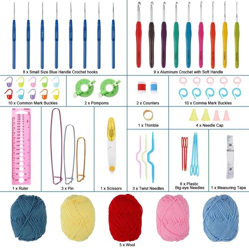 Product Introduction of Crochet Hook Set Easy to Use Full Set DIY Weave Knit Sewing Tools Ergonomic Design Versatile 59 Pcs Set With Storage Bag  SG  Shipping 21