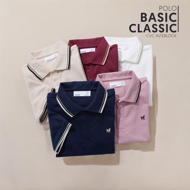 MANDINNI Áo Thun Nam Cao Cấp Polo CLASSIC Cotton Interlock Cổ Bẻ Thiết Kế Tinh Tế Thoáng Khí Màu Đa Dạng Basic Classic CVC Interlock