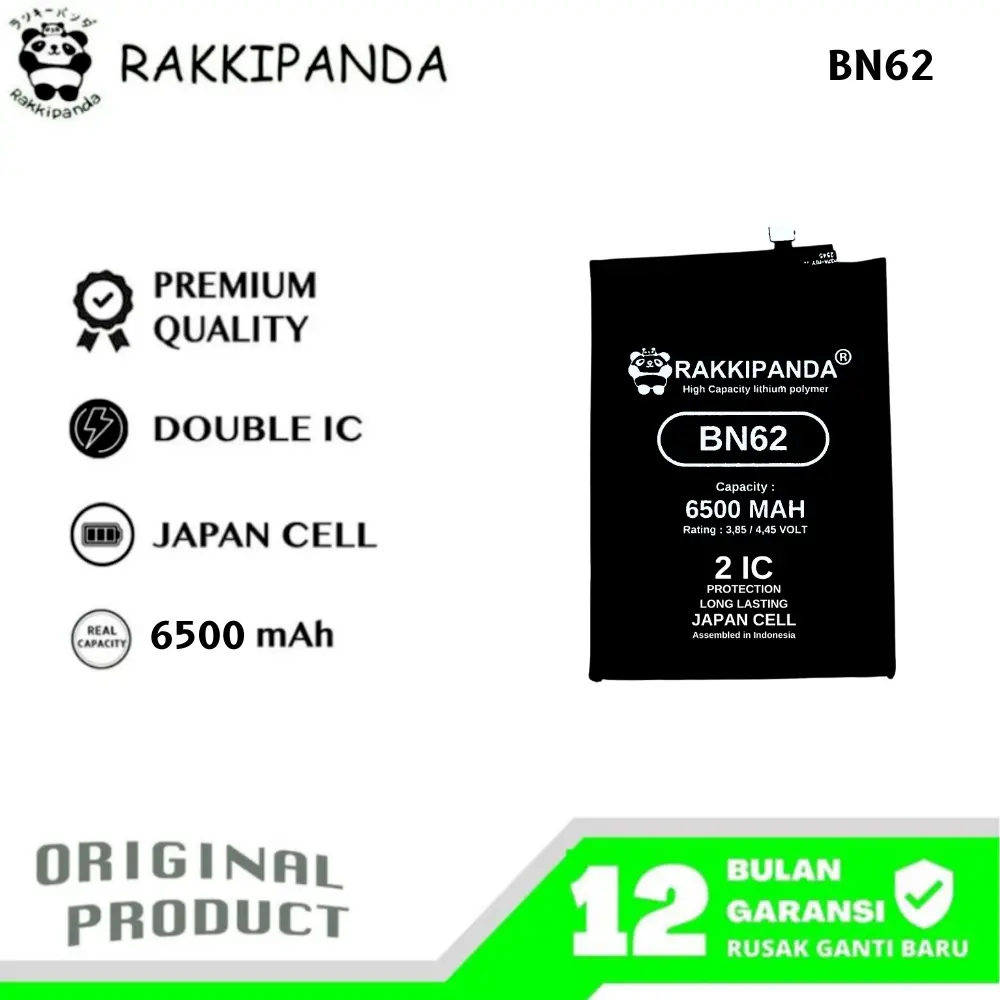 RakkiPanda BN62 Compatible With Redmi 9T / Poco M3 Batre Batrai Baterai Battery