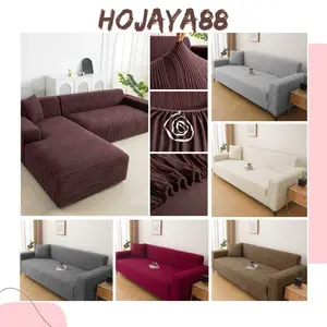 Cover Sofa Tangan Bludru Tebal Sarung Sofa Tangan Elastis Bahan Kain Bludru Tebal Elastis Sangat Lembut Nyaman Dikulit Tidak Panas Bonus Styrofoam
