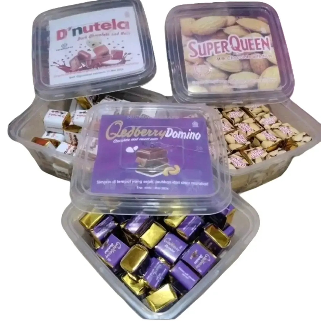 COKLAT VIRAL CUBE D'NUTELA/ QUDBURY ISI 50 pcs/kotak Chocolate Cokelat Cemilan