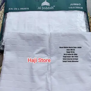 Set Ihram Periasatu Haji dan Umroh AL Jedah Premium Ukuran Super dan Jumbo - Muslim,kain ihram Pria