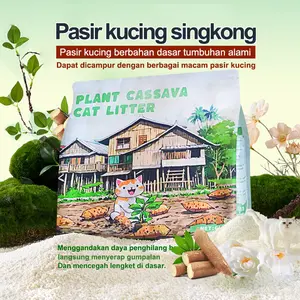 helluva 100% Pasir Kucing Cassava 6L Cat Litter Singkong Murni Daya Serap Air Kuat, Minim Debu, Alami Murni