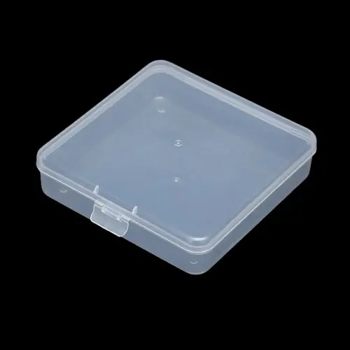 13.5cm Square Clear PP Plastic Container Box Organiser