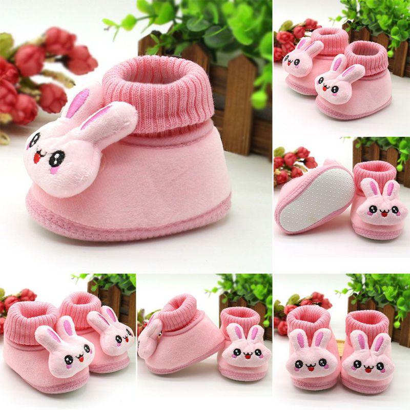  Bốt Đi Tuyết Mềm Cho Trẻ Sơ Sinh Giày Thỏ Dễ Thương Cho Trẻ Mới Biết Đi Lông Cừu Cho Bé Gái Thoải Mái Và Thoáng Khí Cotton 