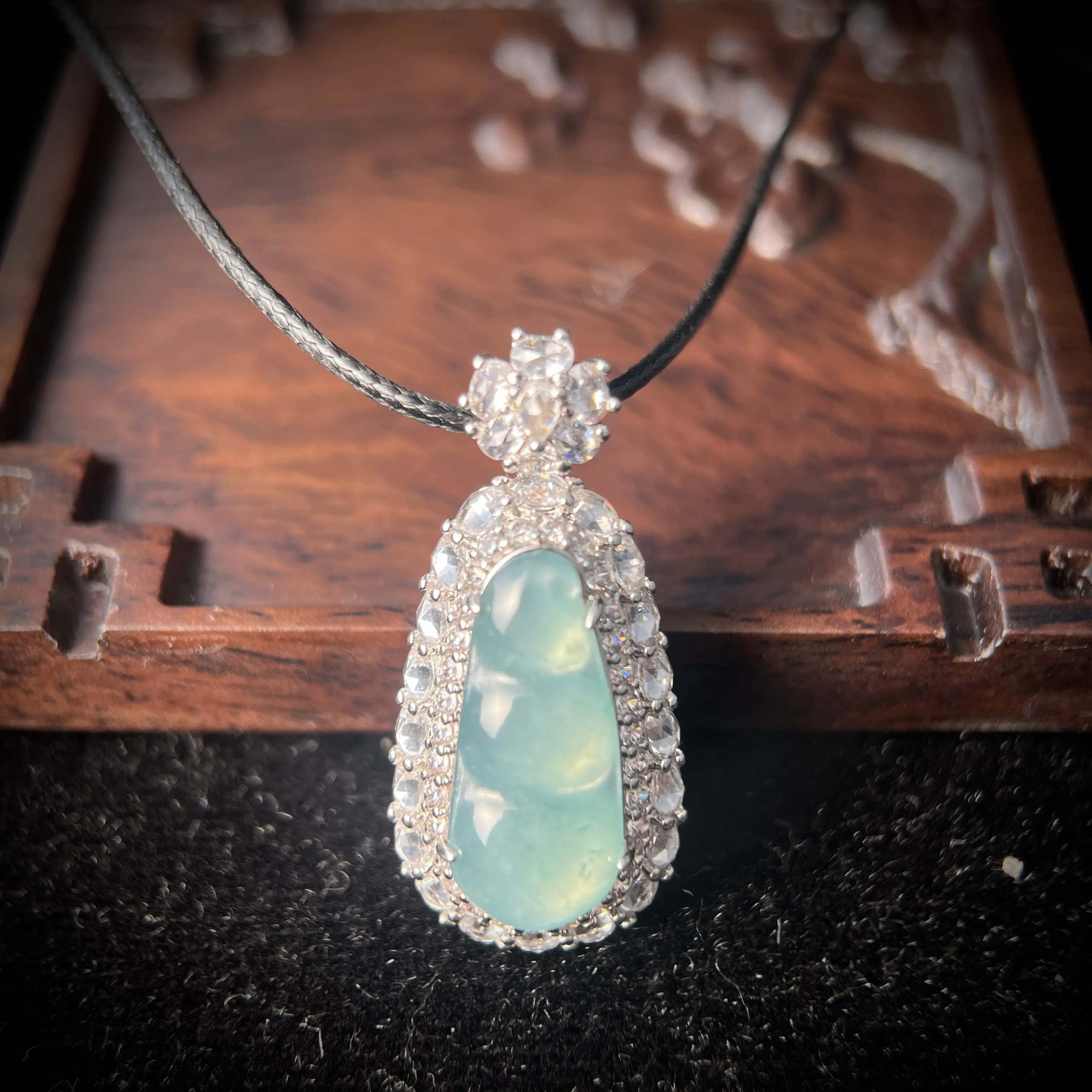 Ping An  (Safety) Bean Jadeite Pendant