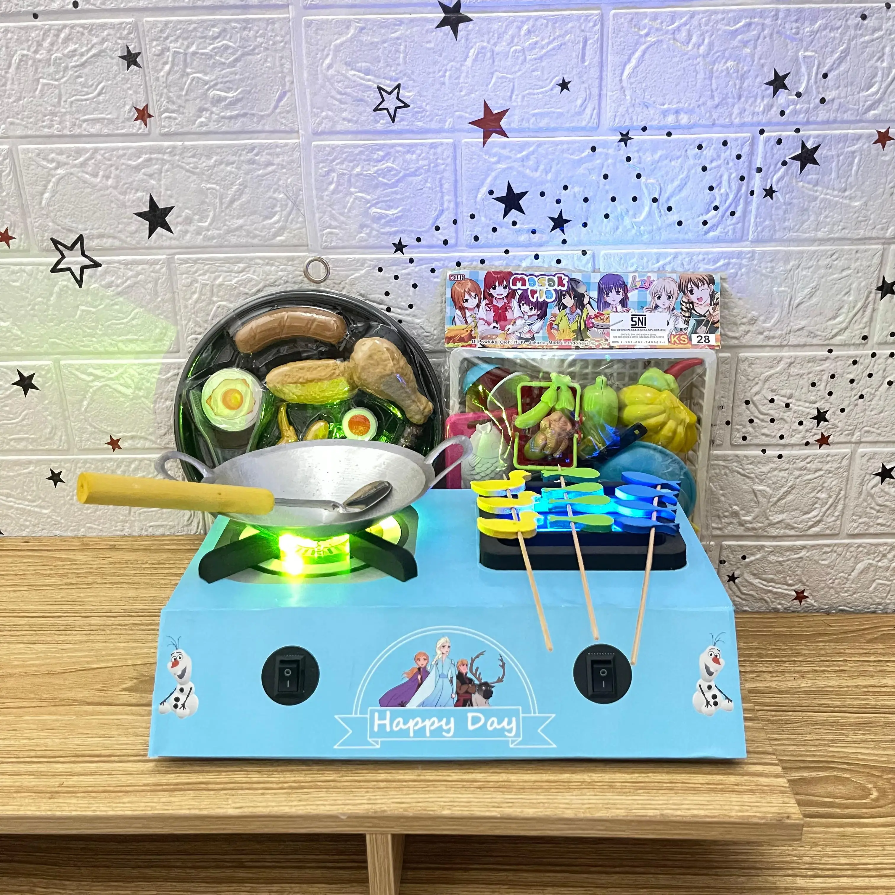 Kompor mainan LED/mainan menyala/bisa dicas/ mainan anak/ mainan masak-masakan Lampu Toys