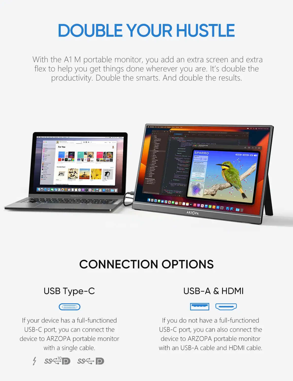 Màn hình di động ARZOPA 17,3 ", A1M, Độ phân giải 1080P FHD, 103% sRGB, Màn hình chơi game IPS, Tương thích với máy tính xách tay, Có chân đế tích hợp, HDMI và cổng USB C, Màn hình ngoài, Thích hợp cho PC, Mac, Điện thoại, Xbox, Switch, PS5 | BigBuy360 - bigbuy360.vn Màn hình di động ARZOPA 17,3 ", A1M, Độ phân giải 1080P FHD, 103% sRGB, Màn hình chơi game IPS, Tương thích với máy tính xách tay, Có chân đế tích hợp, HDMI và cổng USB C, Màn hình ngoài, Thích hợp cho PC, Mac, Điện thoại, Xbox, Switch, PS5 | BigBuy360 - bigbuy360.vn