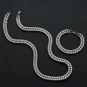 (1set) kalung dan gelang rantai sisik naga pria wanita bracelet