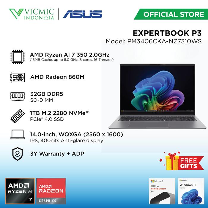 Promo ASUS EXPERTBOOK P3 PM3406CKA-NZ7310WS AMD RYZEN AI 7-350 32GB 1TB ...