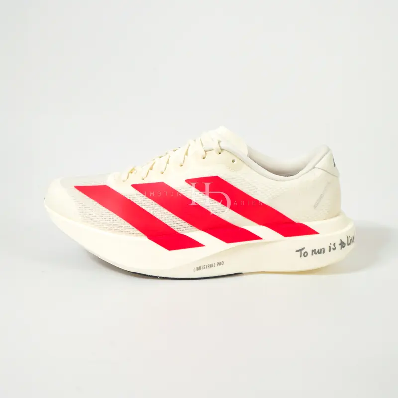 Adidas Adizero Evo SL Men Running Shoes Off White Scarlet Red JS1182