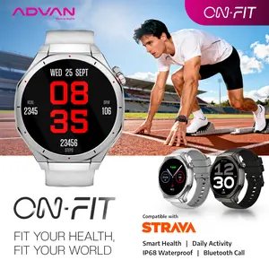 ADVAN Smartwatch On Fit 1.53" 400mAh Wireless Bluetooth Call IP68 Waterproof AI Voice Assistant ChatGPT One Click Health