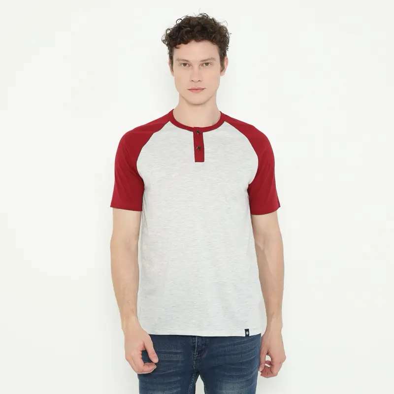 StillBravo Kaos Reglan Henley Two tone Colour Lengan Pendek Original Pria Wanita 3