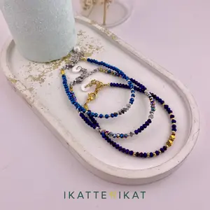 Neria Bracelet - Gelang Tangan Wanita Mutiara Air Tawar Gold Plated Gemstone Miyuki Healing Stone Batu Anti Karat Pudar Murah Handmade Buatan Tangan Adjustable