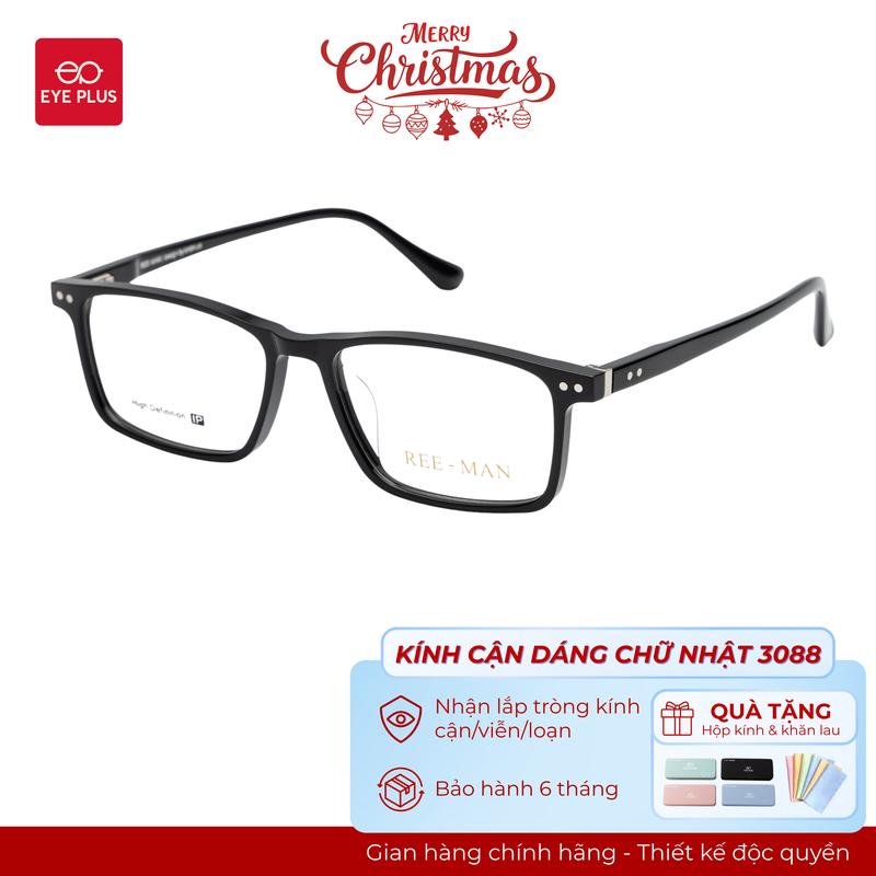 RM Kính Cận Dáng Chữ Nhật Nam Nữ Reeman 3088 Eye Plus Gọng Kính Nhựa Acetate Cao Cấp Kính Mắt Kiểu Dáng Thời Trang Unisex Hiện Đại