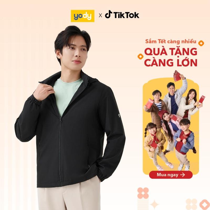  Áo Khoác Gió Nam Có Mũ YODY Basic Linh Hoạt Tự Tin Mọi Thời Tiết MCWC25F049 