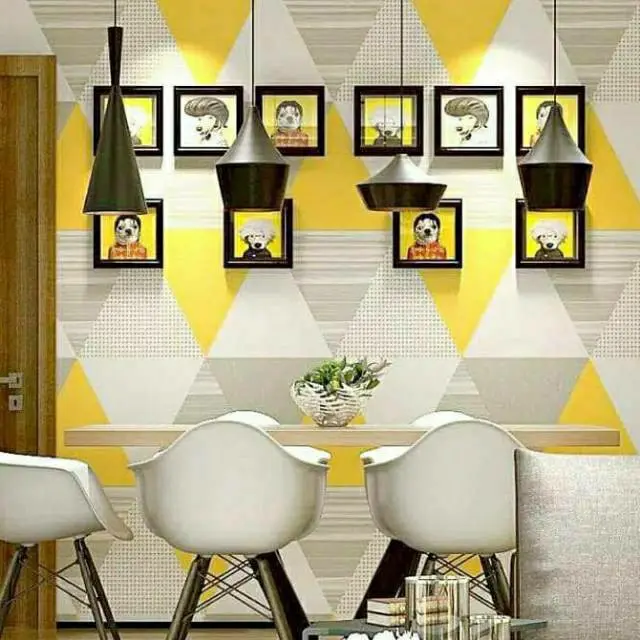 Wallpaper dinding motif SEGITIGA