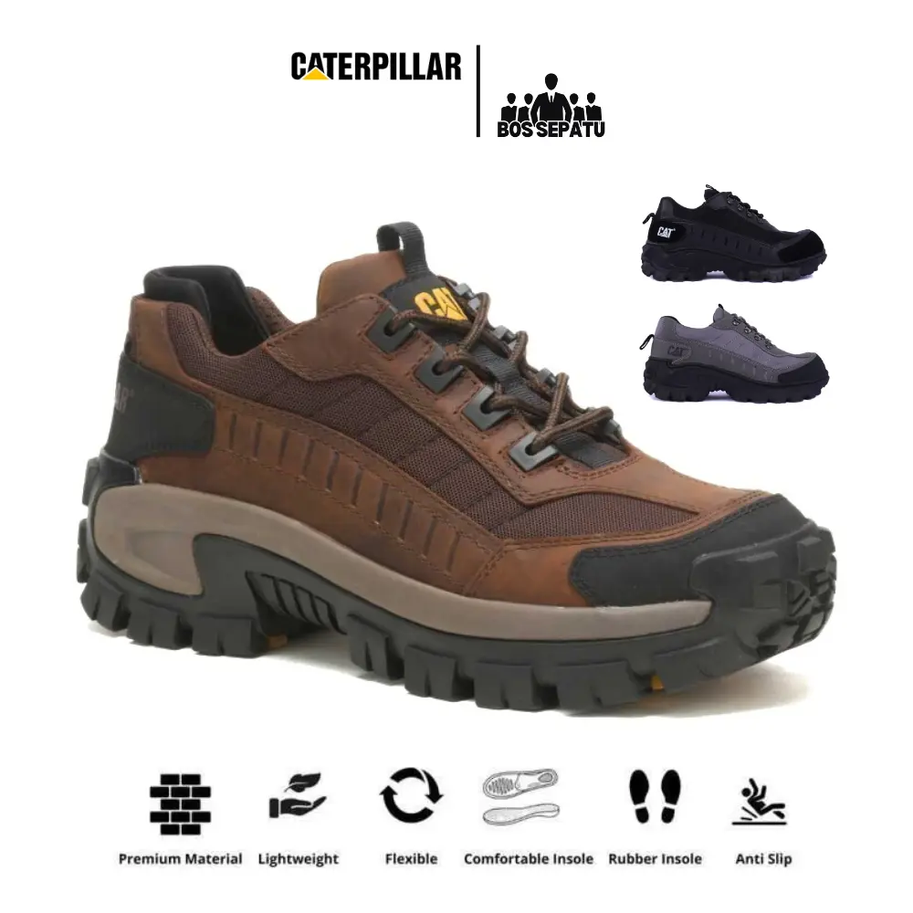 Sepatu Safety Pria Boots Ujung Besi - Sepatu Caterpillar Steel Toe Cap - Sepatu Pria Kerja Lapangan Outdoor Tracking
