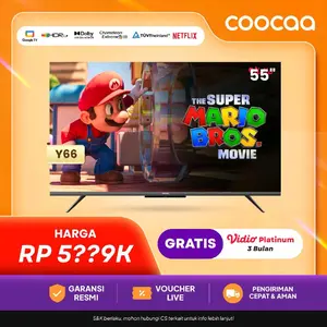 COOCAA NEW GOOGLE TV 55" Y66 - 4K HDR 10 - EYE CARE 5.0 - FIND MY REMOTE - VOICE CONTROL REMOTE - COOCAA Y66 55 INCH