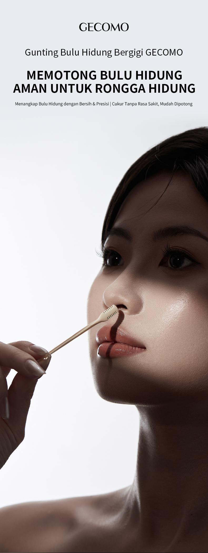 GECOMO Pemotong Bulu Hidung Manual Kepala Ganda 2-in-1, Mudah & Bersih, Putar Sekali Langsung Rapi