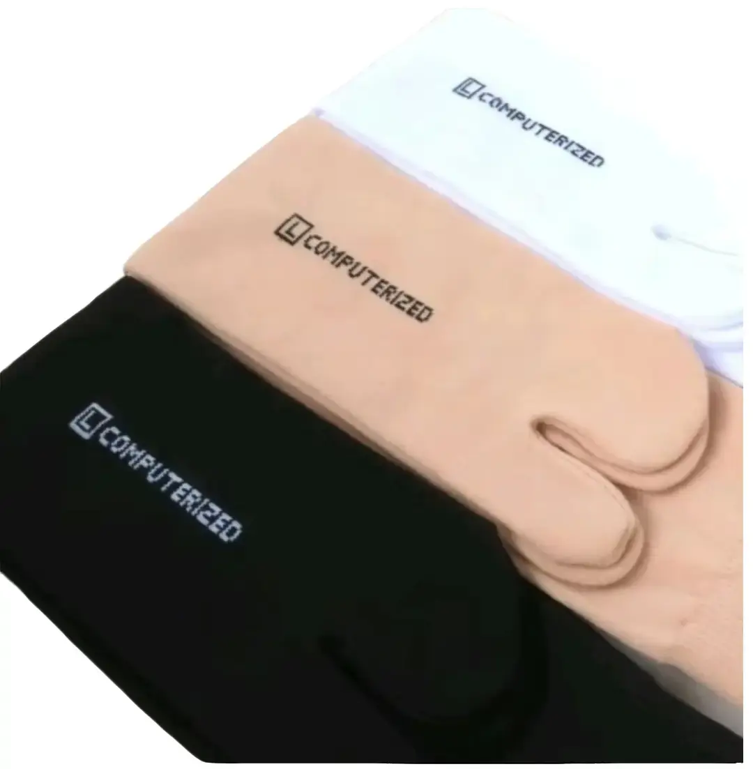 3 PASANG Kaos Kaki Jempol Wanita Muslimah Model Jari Polos Warna hitam dan Cream Dewasa Panjang Tebal - Stocking Pende