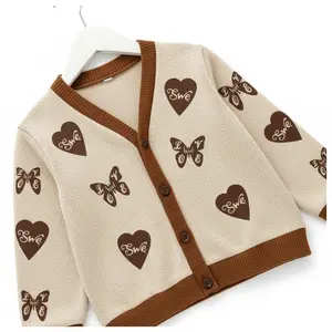 Cardigan Swe Buterly Anak Perempuan Cantik & Aesthetic Bahan Cotton Babyterry Nyaman Usia 3-12 Tahun Cocok untuk Sekolah CRD-HGR