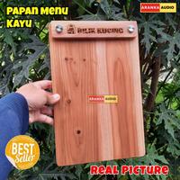 Jual Papan Menu Cafe Restoran / Buku Menu Kayu Solid A4 Ukuran 34 x ...