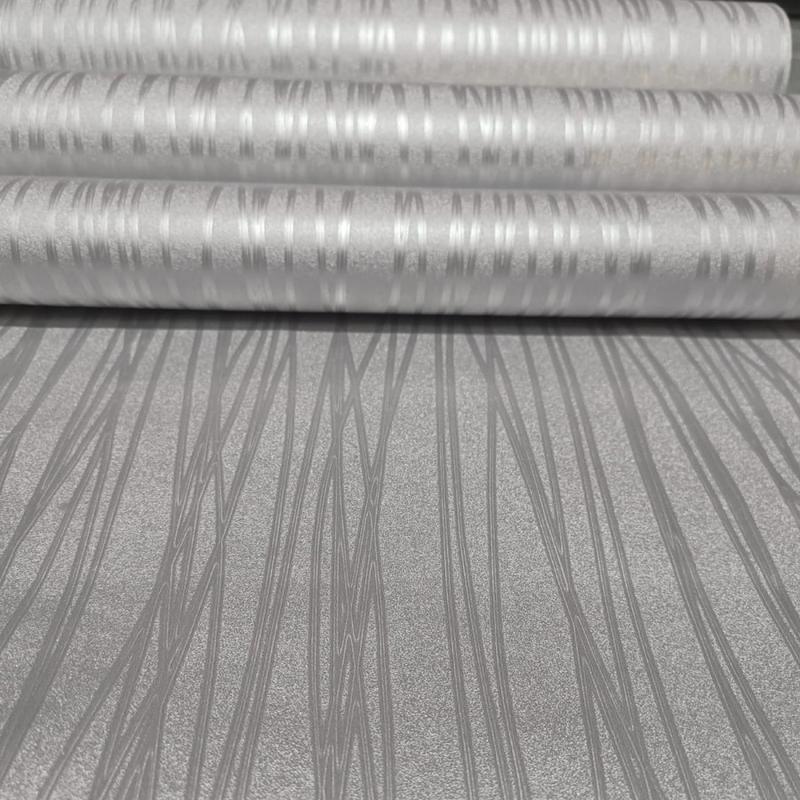 beli 5 gratis 1 Wallpaper Sticker Dinding polos abu salur silver mewah wallpaper kamar tidur ruang tamu murah 2