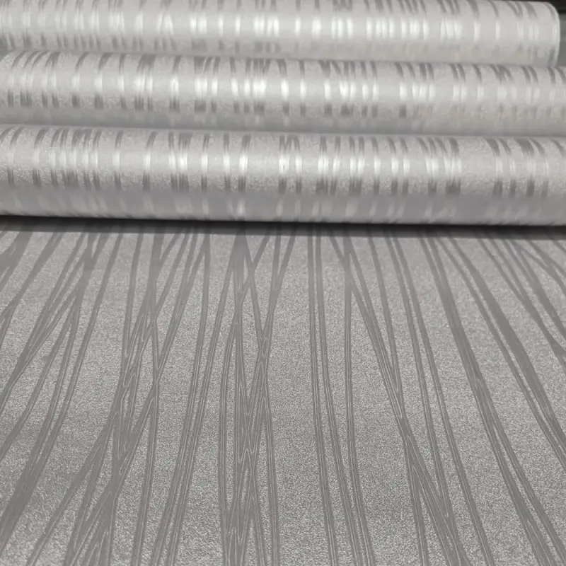 beli 5 gratis 1 Wallpaper Sticker Dinding polos abu salur silver mewah wallpaper kamar tidur ruang tamu murah 2
