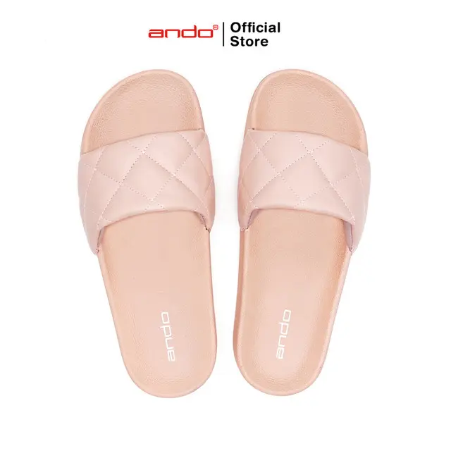 Ando Official Sandal Selop Slip On Almas Wanita Dewasa - Merah Muda 2